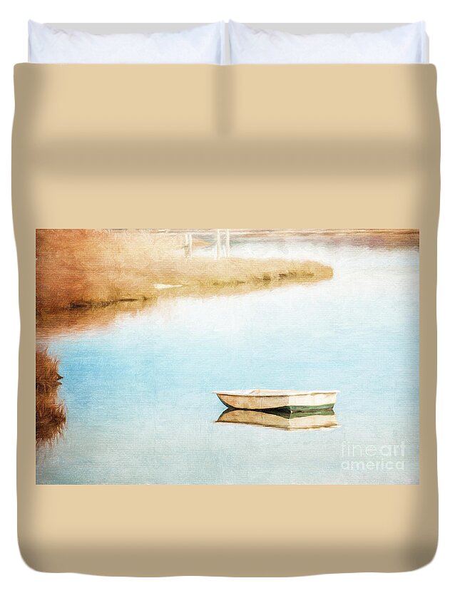 Cape Cod Duvet Cover featuring the photograph Dinghy in Eastham by Michael James