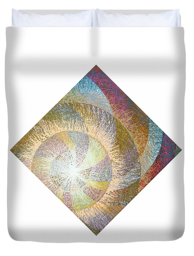 Color Duvet Cover featuring the painting Dipole Number One C by Stephen Mauldin
