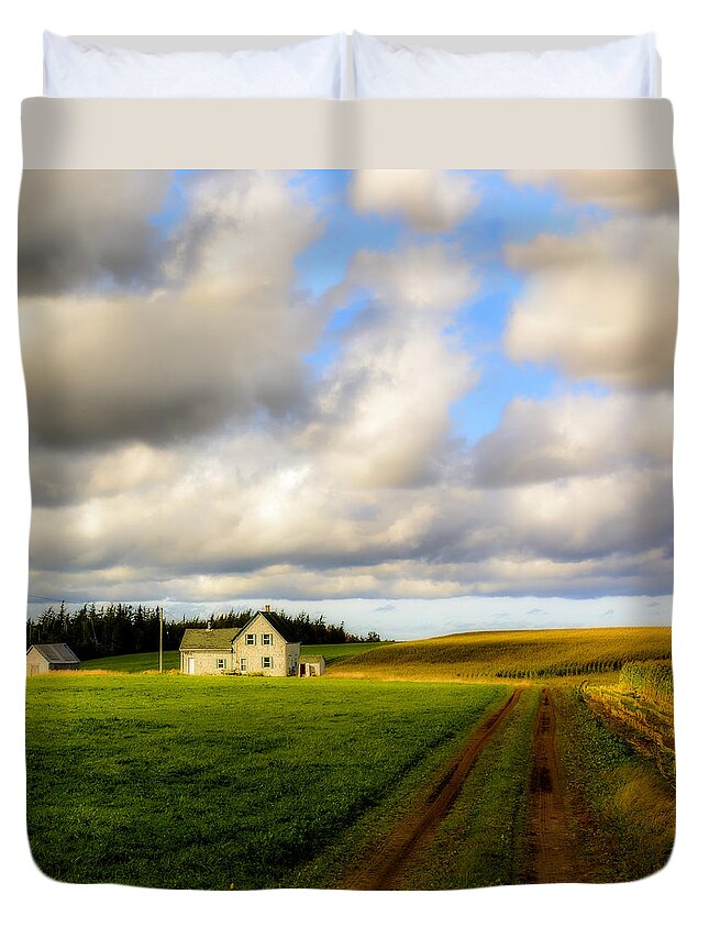 Cape Breton Duvet Cover featuring the photograph Dirt Road to Old Homestead, Mabou Ridge by Ken Morris