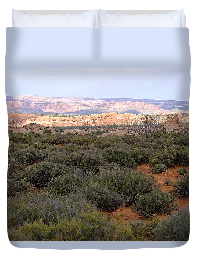 Landscape Duvet Cover featuring the photograph Distant View by Jessica Myscofski