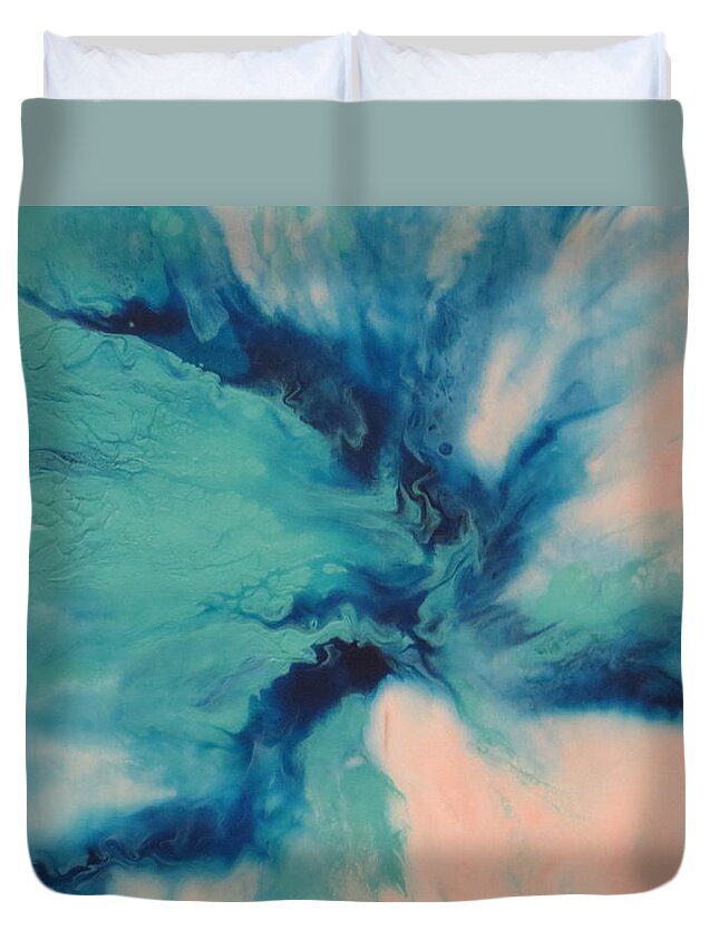 Abstract Duvet Cover featuring the painting Dive by Soraya Silvestri