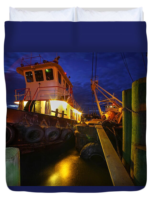 Dock Duvet Cover featuring the photograph Dock Side by Robert Och