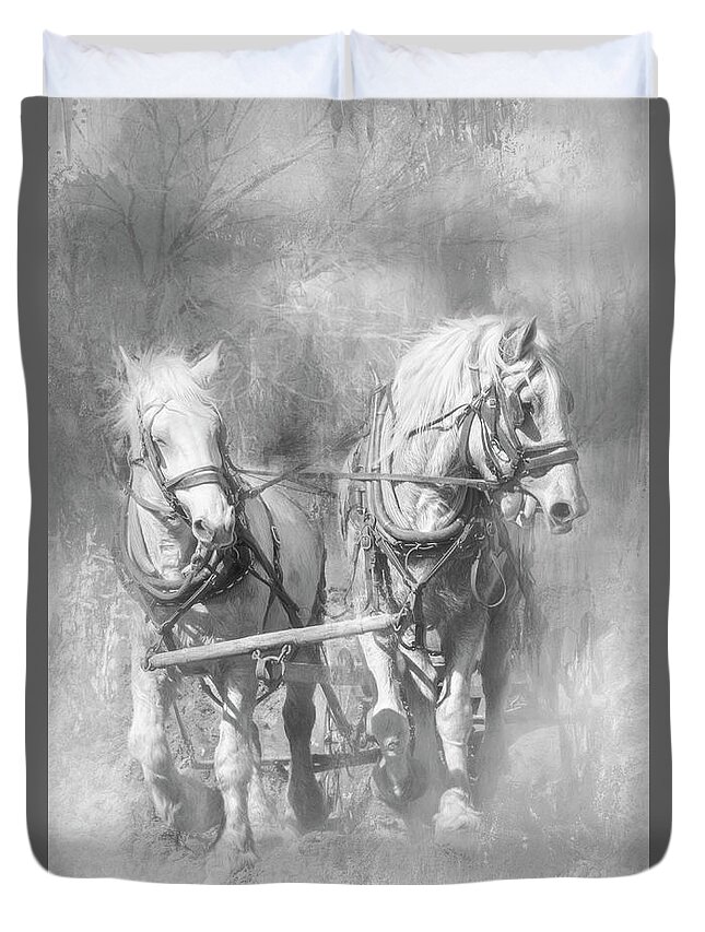 Western Duvet Cover featuring the photograph Doc's Horses by Debra Boucher