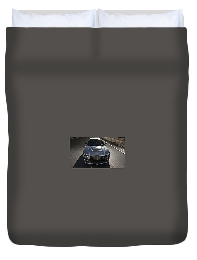 Dodge Charger Srt8 Duvet Cover featuring the digital art Dodge Charger Srt8 by Maye Loeser