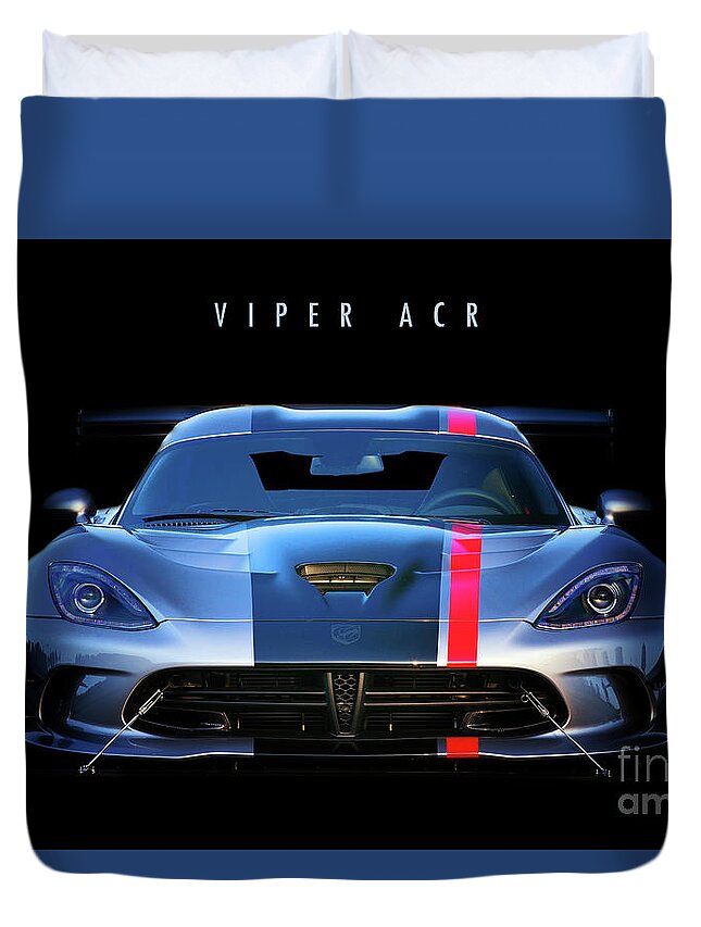 Dodge Duvet Cover featuring the digital art Dodge Viper ACR by Airpower Art