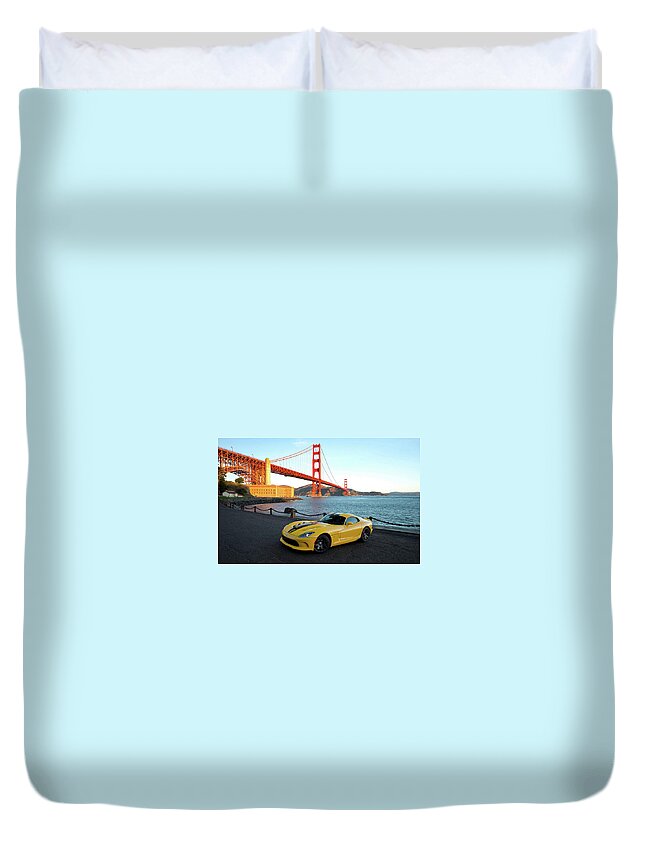 Dodge Viper Duvet Cover featuring the photograph Dodge Viper by Mariel Mcmeeking