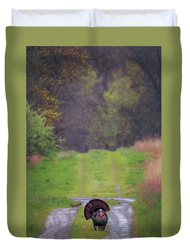 Turkey Duvet Cover featuring the photograph Doing the Turkey Strut by Susan Rissi Tregoning