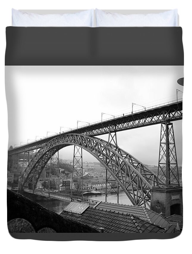 Porto Duvet Cover featuring the photograph Dom Luis I Bridge by Lukasz Ryszka