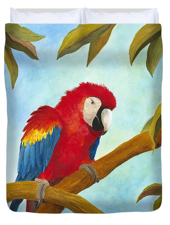 Mccaw Duvet Cover featuring the painting Dont Ruffle My Feathers by Phyllis Howard