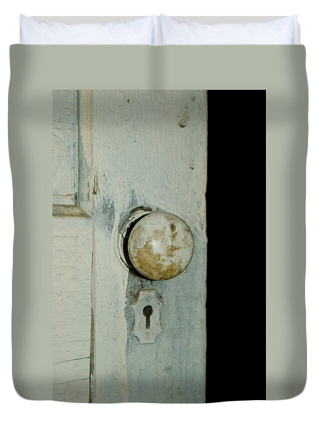 Door Duvet Cover featuring the photograph Door is Open by Troy Stapek