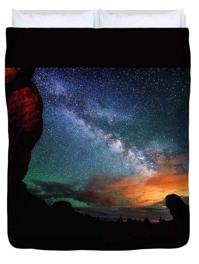 Stars Duvet Cover featuring the photograph Double Arch View by Darren White