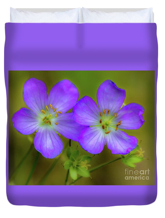 Flower Duvet Cover featuring the photograph Double Beauty by Rod Best