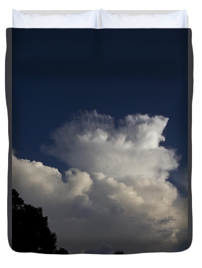 Clouds Duvet Cover featuring the photograph Double Crown by Nancy Dinsmore