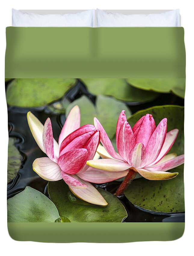 Water Duvet Cover featuring the photograph Double the Beauty by Marina Kojukhova