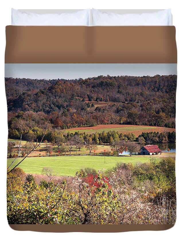 Landscape Duvet Cover featuring the photograph Down In The Valley - Natchez Trace by Debra Martz
