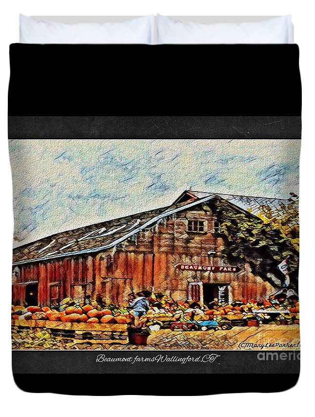 Mix Media Duvet Cover featuring the mixed media Down On The Farm by MaryLee Parker