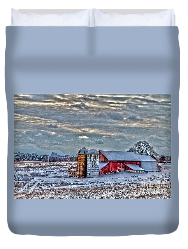 Clouds Duvet Cover featuring the photograph Down on the Farm by William Norton