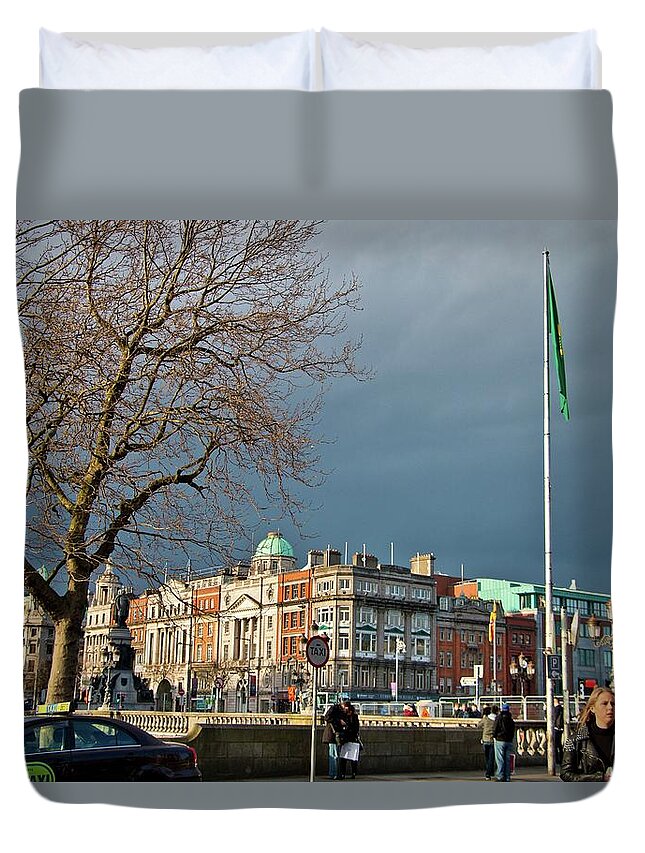 Dublin Duvet Cover featuring the photograph Downtown Dublin by Marisa Geraghty Photography