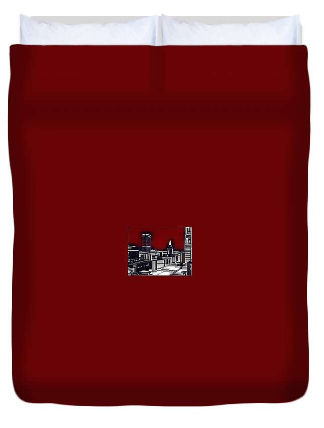 Downtown Tulsa Duvet Cover featuring the photograph Downtown Tulsa by Stephen Pier