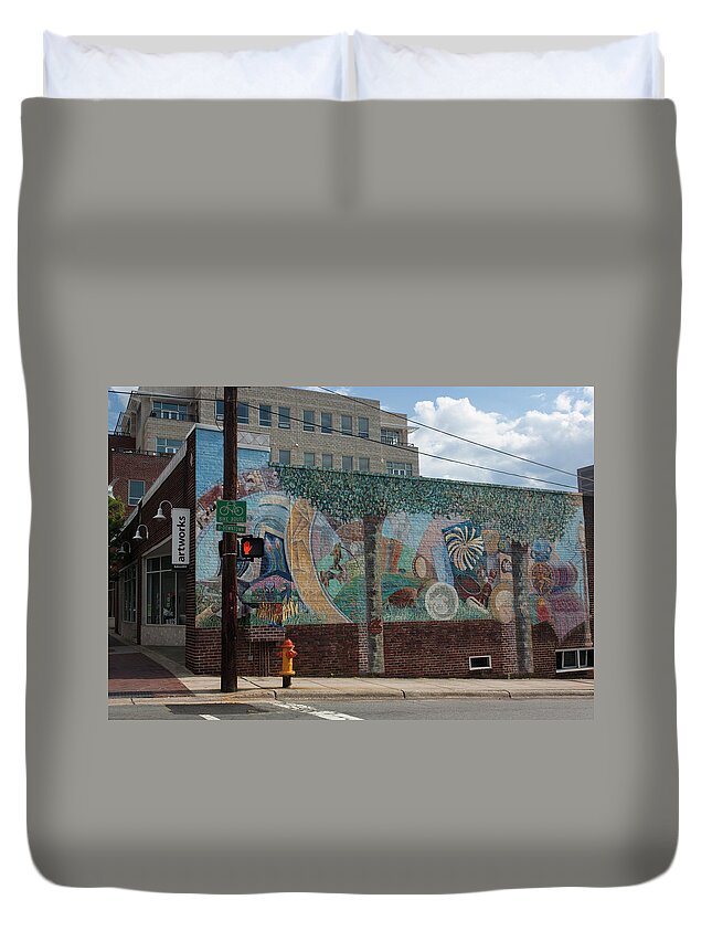 Photograph Duvet Cover featuring the photograph Downtown Winston Salem Series V by Suzanne Gaff