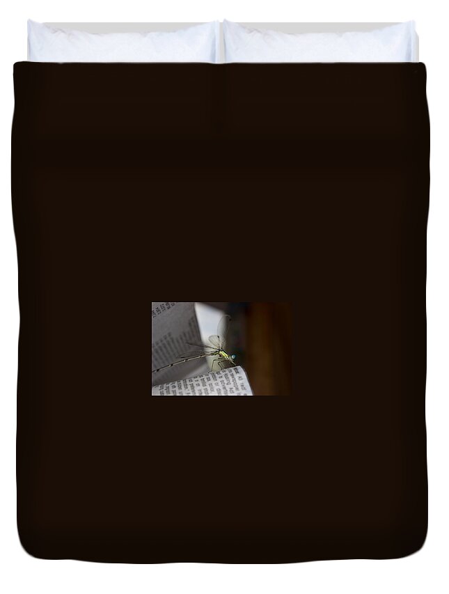 Dragonfly Duvet Cover featuring the photograph Dragon Times by Sheryl Mayhew