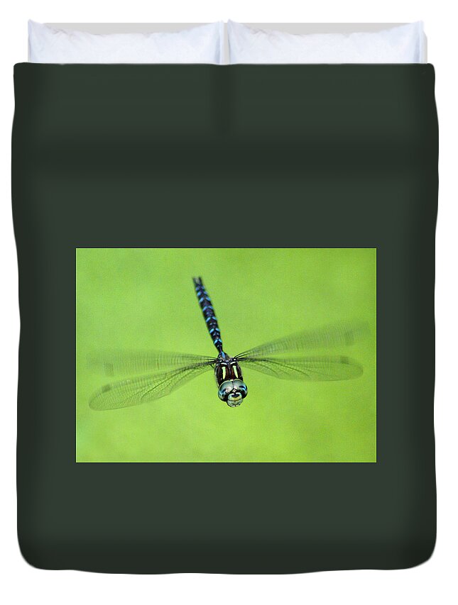 Dragonfly Duvet Cover featuring the photograph Dragonfly #1 by Ben Upham III