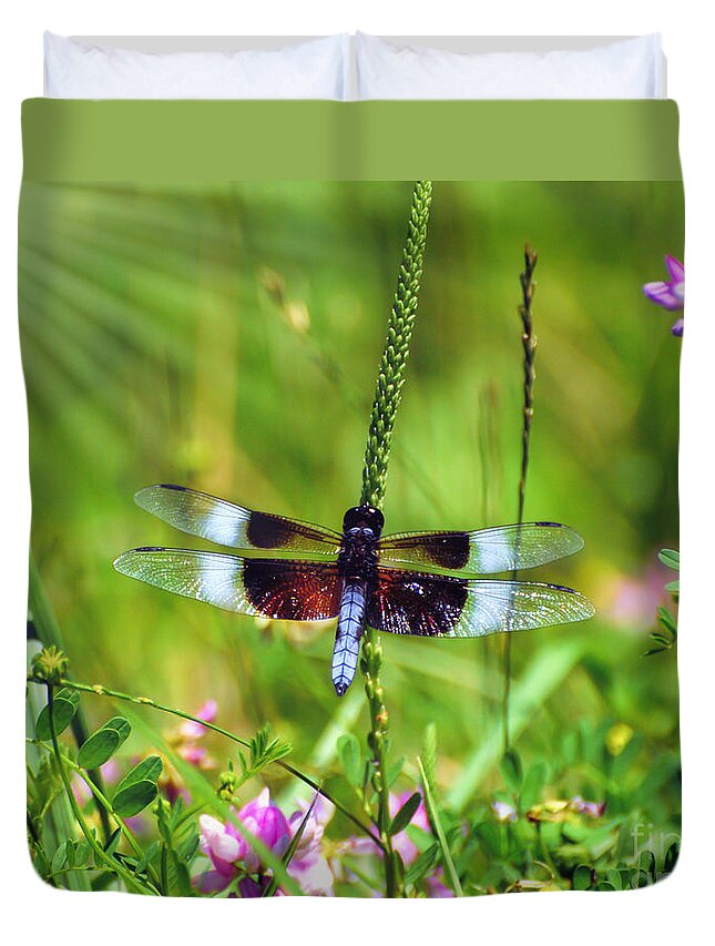 Dragonfly Duvet Cover featuring the photograph Dragonfly Delight by Kerri Farley