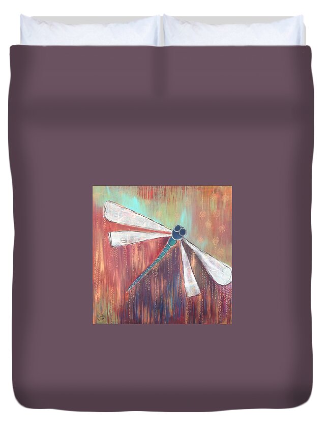 Dragonfly Duvet Cover featuring the photograph Dragonfly by Gabriela Gausachs 