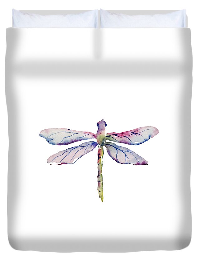 Dragonfly Duvet Cover featuring the painting Dragonfly I by Liana Yarckin