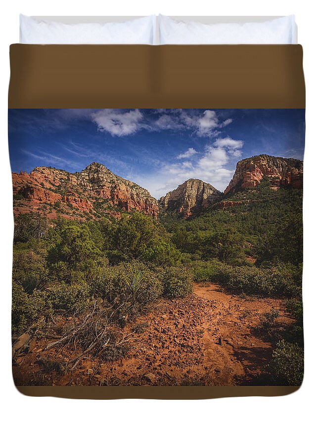 Arizona Duvet Cover featuring the photograph Dramatic Cloudscape over Capitol Butte by Andy Konieczny