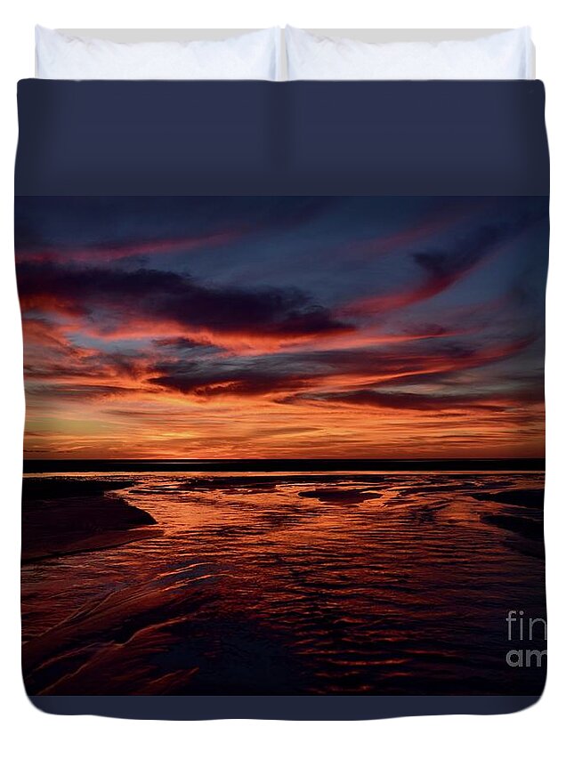 First Encounter Beach Duvet Cover featuring the photograph Dramatic Encountes Collection 06 by Debra Banks