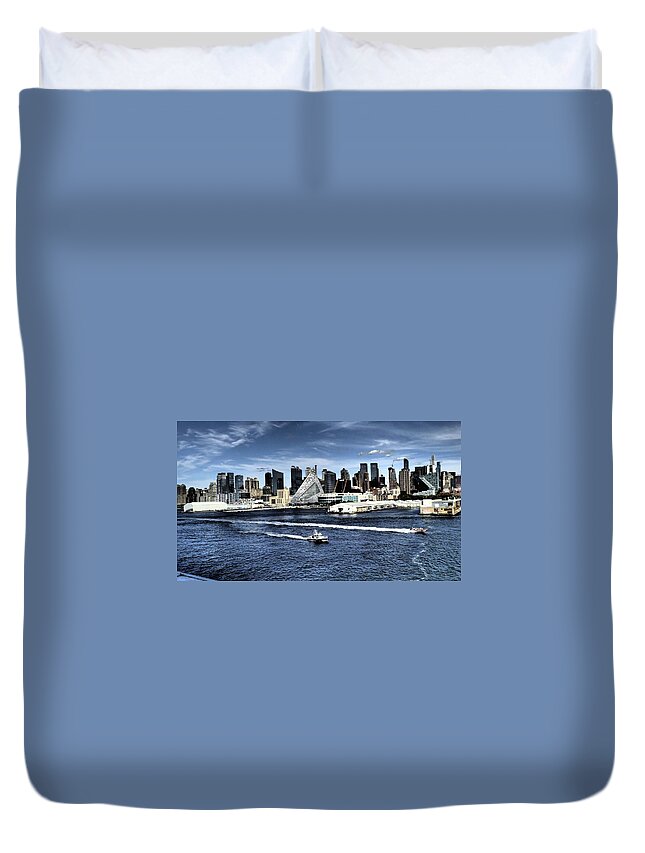 Dramatic Duvet Cover featuring the photograph Dramatic New York City by Susan Jensen