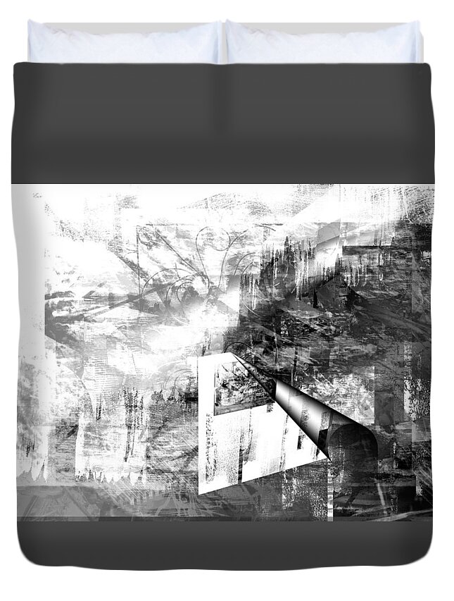 Abstract Duvet Cover featuring the digital art Drawing Ideas by Art Di
