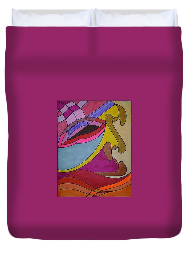 Geometric Art Duvet Cover featuring the glass art Dream 218 by S S-ray
