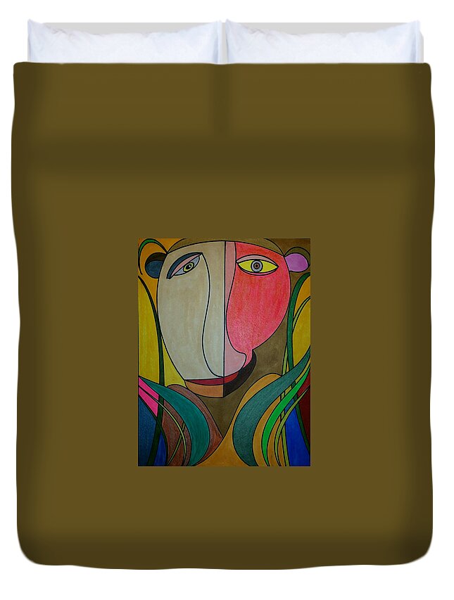 Geometric Art Duvet Cover featuring the glass art Dream 261 by S S-ray