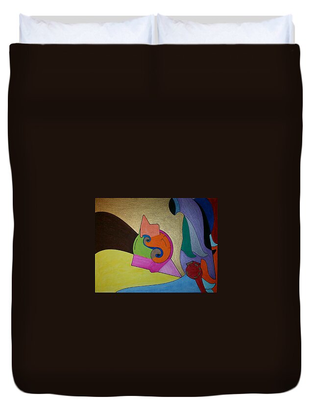 Geometric Art Duvet Cover featuring the painting Dream 310 by S S-ray
