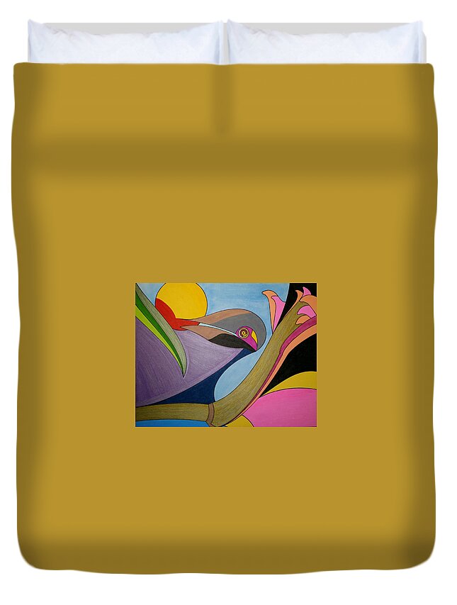  Geo - Organic Art Duvet Cover featuring the painting Dream 314 by S S-ray