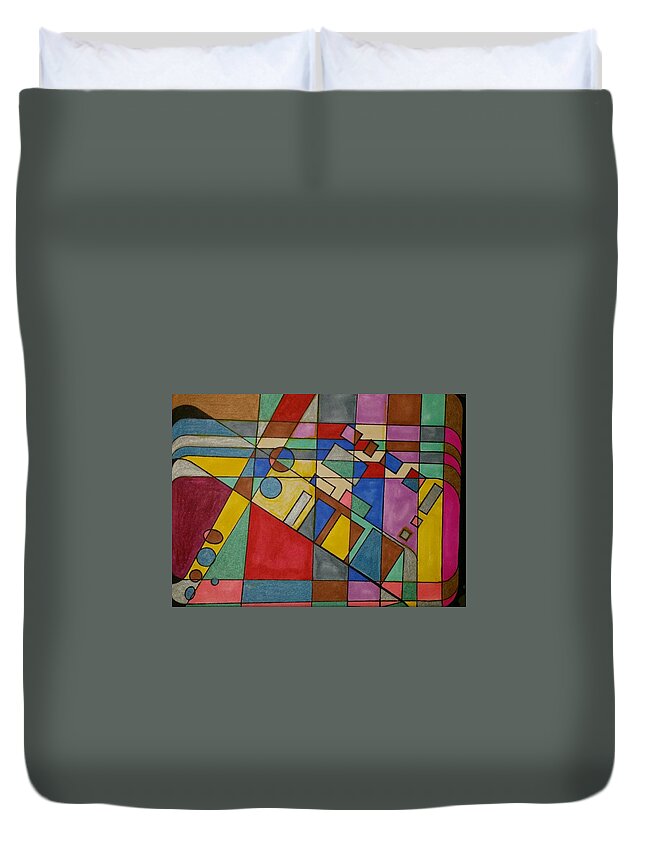 Geometric Art Duvet Cover featuring the glass art Dream 59 by S S-ray