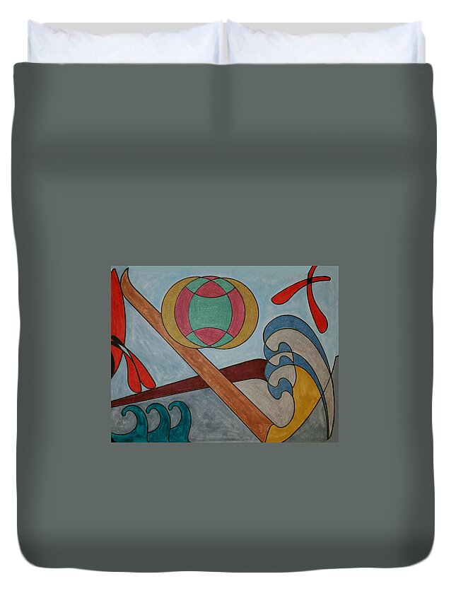Geometric Art Duvet Cover featuring the glass art Dream 97 by S S-ray
