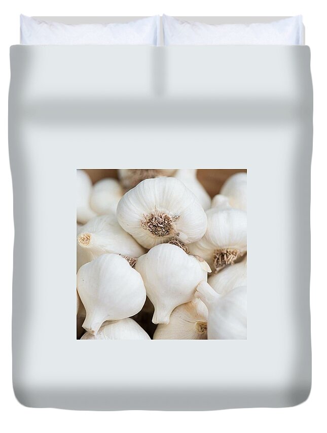 Arizona Duvet Cover featuring the photograph Garlic at the Farmers' Market by Michael Moriarty