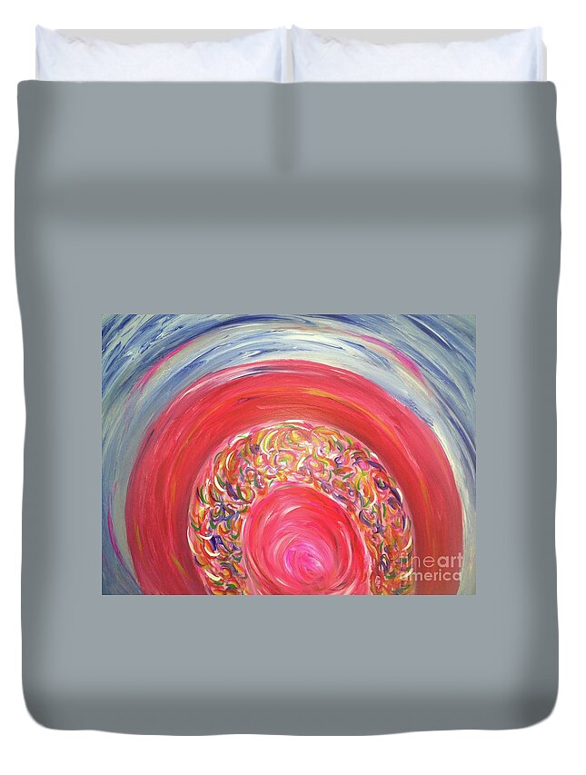 This Is An Acrylic Painting On Canvas. Duvet Cover featuring the painting Dreaming in Color by Sarahleah Hankes