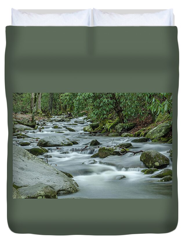 Abrams Duvet Cover featuring the photograph Dreamy Abrams Creek by Douglas Wielfaert