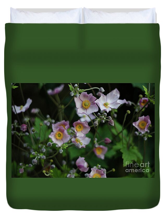 Dreamy Duvet Cover featuring the photograph Dreamy Japanese Anemone by Perry Rodriguez
