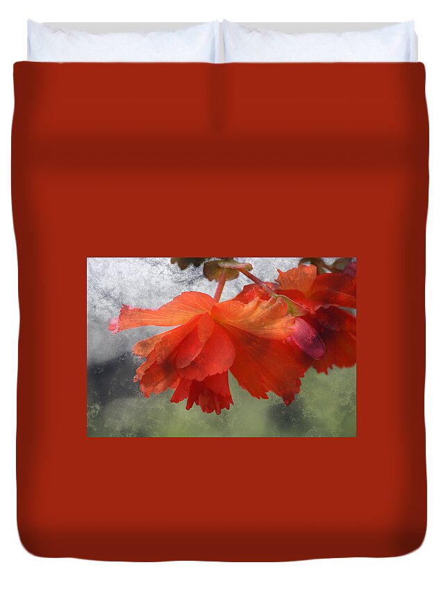 Flower Duvet Cover featuring the photograph Dreamy Tangerine by Julie Lueders 