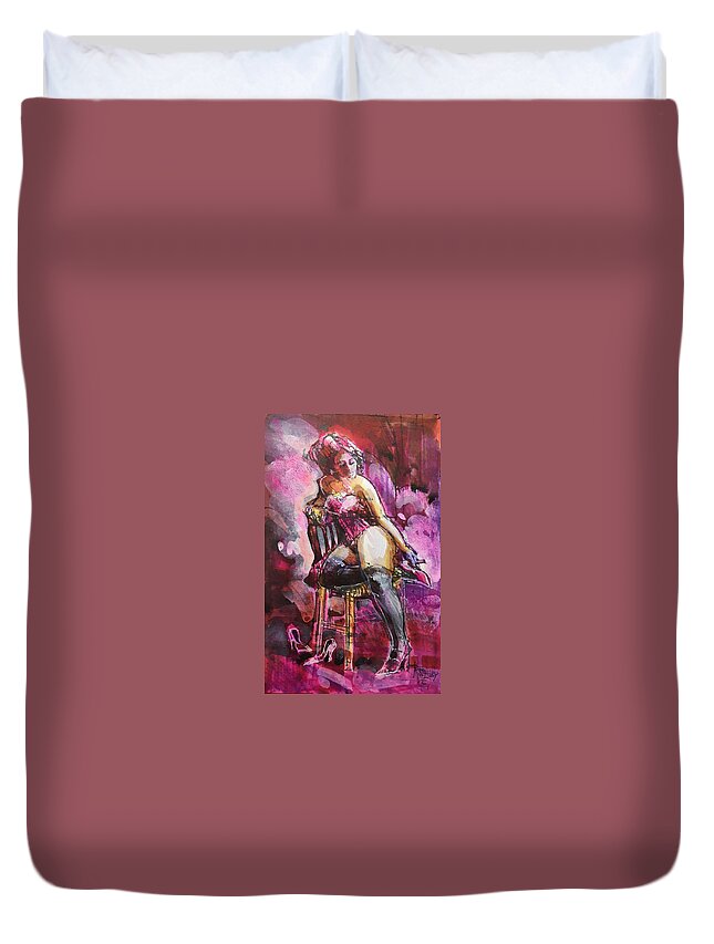 Fetish Duvet Cover featuring the painting Dress Up by Ronald Shelley