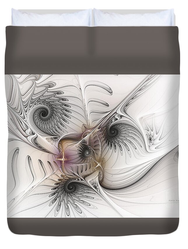 Fractal Duvet Cover featuring the digital art Dressed in Silk and Satin by Karin Kuhlmann