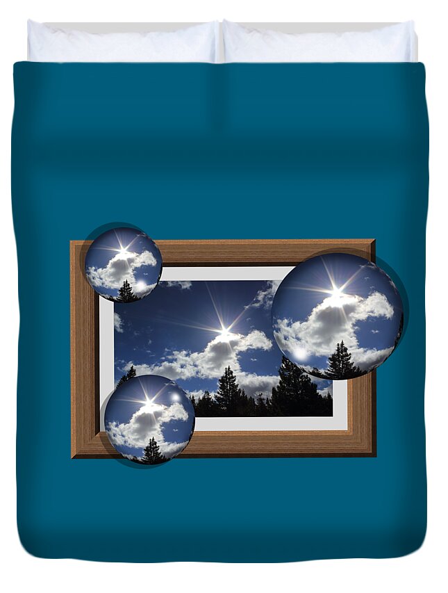 Bubble Duvet Cover featuring the photograph Drifting Away by Shane Bechler