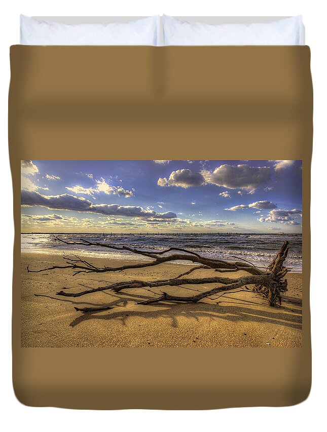 Beach Duvet Cover featuring the photograph Drifting by Pete Federico