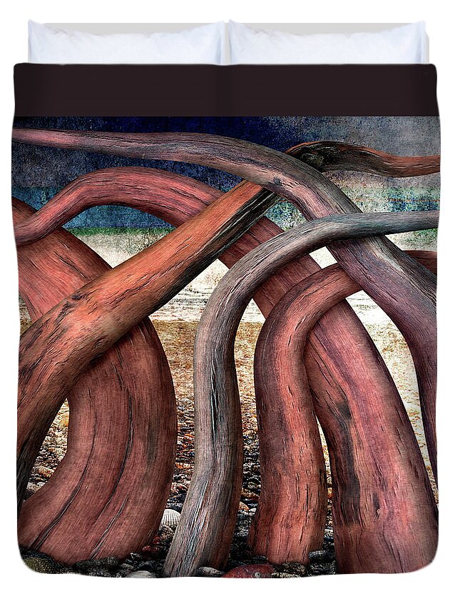 Driftwood Duvet Cover featuring the digital art Driftwood by Ken Taylor
