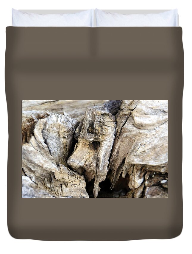 Horizontal Duvet Cover featuring the photograph Driftwood Nature's Art by Valerie Collins